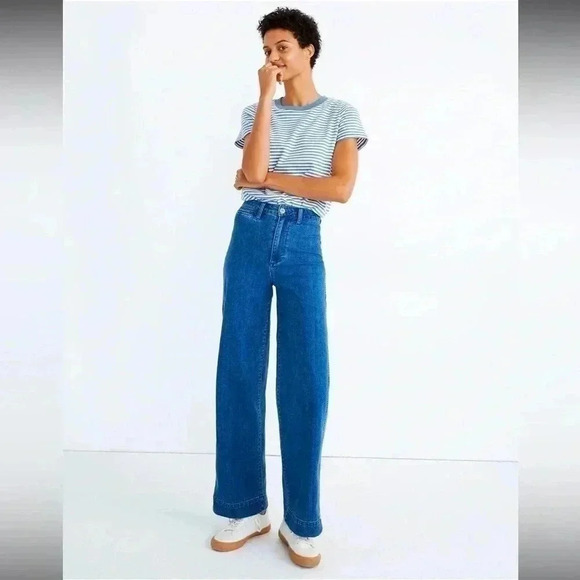 Madewell Pants - Madewell High-Rise Wide-Leg Jeans in Classic Blue